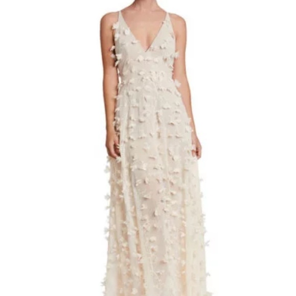 🍒NWT🍒 ROMANTIC PETAL MAXI DRESS IN PEACH - Picture 1 of 7